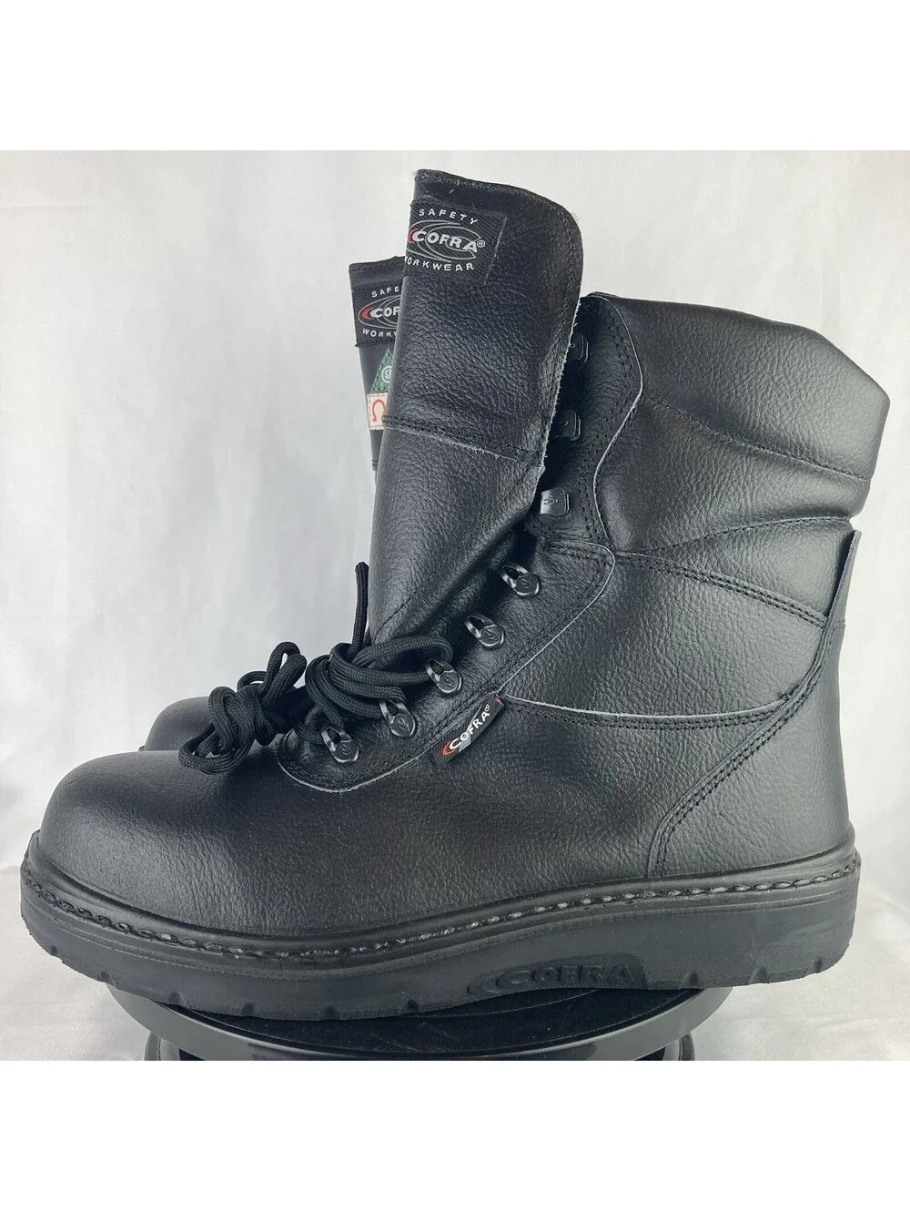 NEW Men’s Size 11 Cofra US Road Safety Work Boots Black Leather EH PR Steel Toe